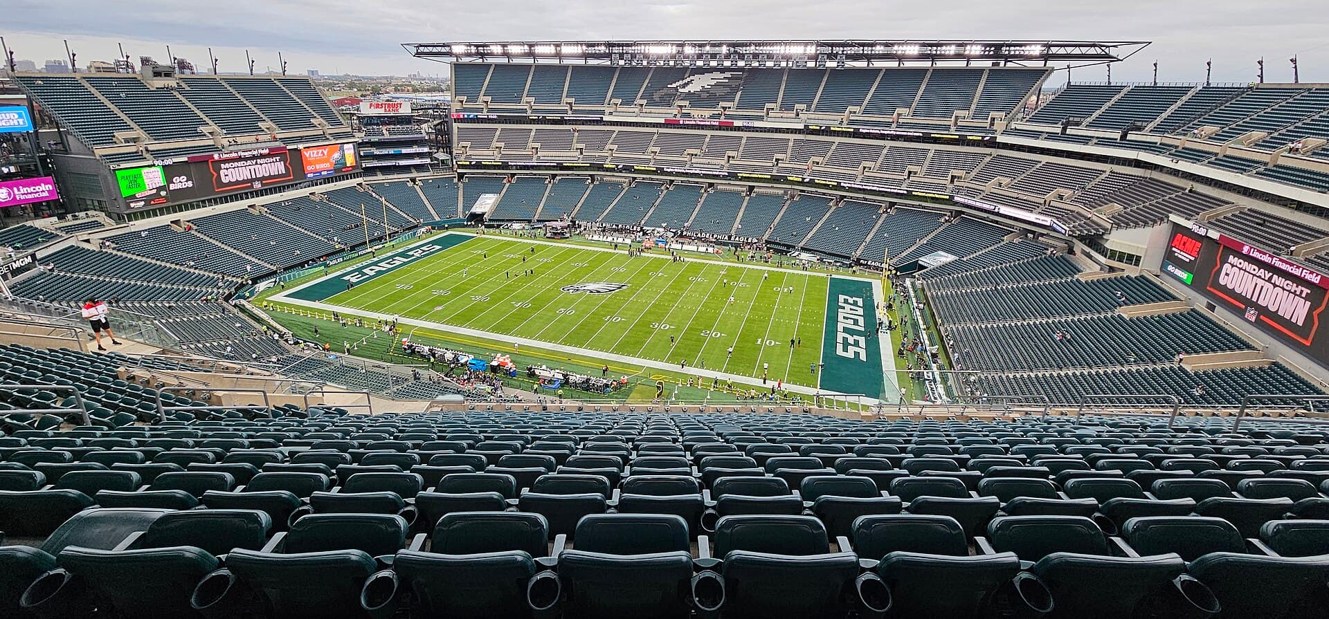 The field and stands inside Lincoln Financial Field before a Philadelphia football game
